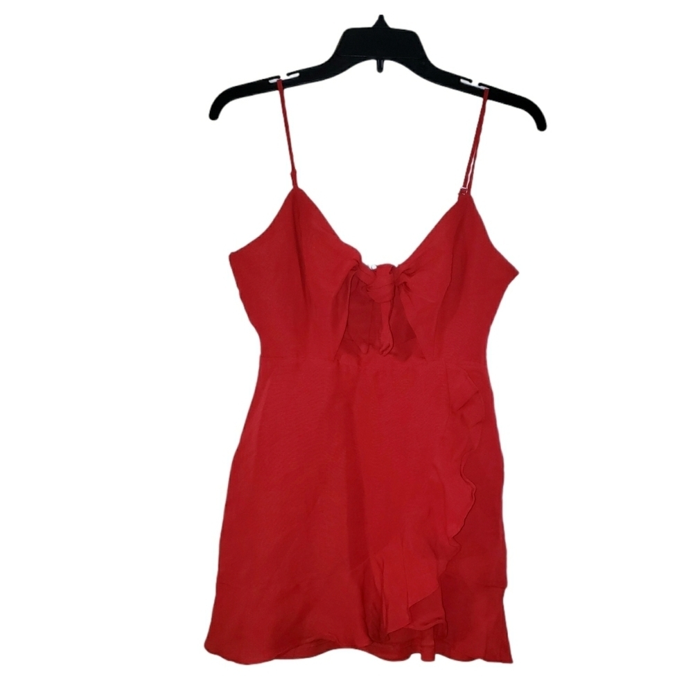 MOD Ruffle Wrap Front Bow Spaghetti Strap Dress - Picture 2 of 10